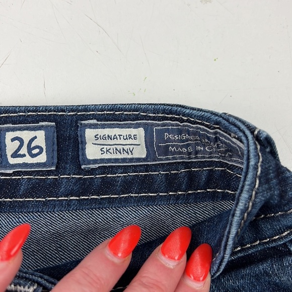 Miss Me blue denim jeans with bedazzled pockets - Picture 7 of 12